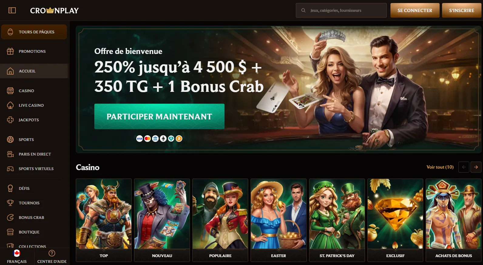 Quels sont les bonus dans les meilleurs casinos en ligne au Canada